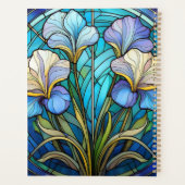 Elegante florale Jugendstil Iris gesteinigtes Glas Planer (Rückseite)