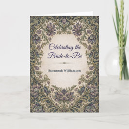 Elegante florale Karo-Junggesellinnenabschiedspart Karte