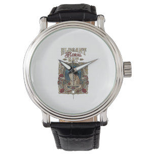 Elegante florale Katze Art Nouveau Vintage Vektor Armbanduhr