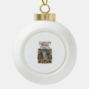 Elegante florale Katze Art Nouveau Vintage Vektor Keramik Kugel-Ornament