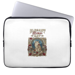 Elegante florale Katze Art Nouveau Vintage Vektor Laptopschutzhülle