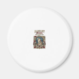 Elegante florale Katze Art Nouveau Vintage Vektor  Magnet