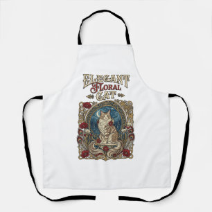 Elegante florale Katze Art Nouveau Vintage Vektor  Schürze
