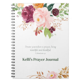 Elegante florale Kolossians 4:2 Prayer Journal Notizblock