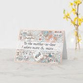 Elegante florale Kunst Schwiegermutter glücklicher Karte (Gelbe Blume)