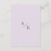 Elegante florale Lavender Wedding Details Begleitkarte (Rückseite)