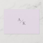 Elegante florale Lavender Wedding Details Begleitkarte (Rückseite)