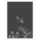 Elegante florale Light Gray Wedding Tischnummer (Rückseite)