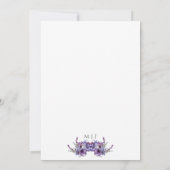 Elegante florale Lila Peonies Monogram Wedding Inv Einladung (Rückseite)