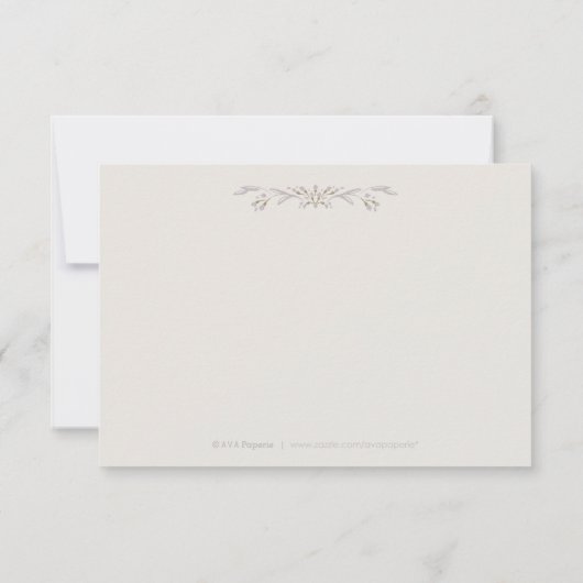 Elegante florale lila rustikale Hochzeit danke (Rückseite)