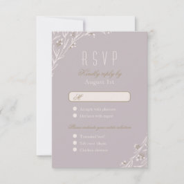 Elegante florale lila rustikale Hochzeit RSVP Karte