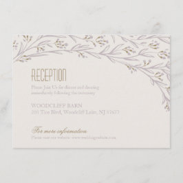 Elegante florale lila rustikale Hochzeitskarte Begleitkarte