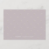 Elegante florale lila rustikale Hochzeitskarte Begleitkarte (Rückseite)