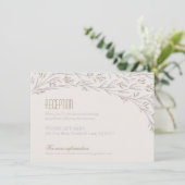 Elegante florale lila rustikale Hochzeitskarte Begleitkarte (Stehend Vorderseite)