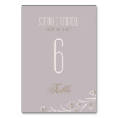 Elegante florale lila rustikale Hochzeitsstimmung  Tischnummer (Vorderseite)