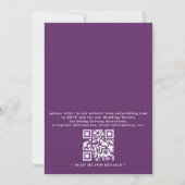 Elegante Florale Lila Rustikale QR-Code-Hochzeit Einladung (Rückseite)