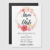 Elegante, florale, magnetische Hochzeit spart den Magneteinladung (Vorne/Hinten)
