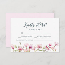 Elegante florale magnolische Aquarellkarten RSVP Einladung