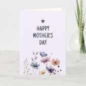 Elegante florale Mama Happy Mütter Day Card Dankeskarte (Vorderseite)