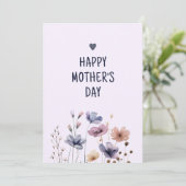 Elegante florale Mama Happy Mütter Day Card Einladung (Stehend Vorderseite)