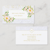 Elegante florale Marmorkarte Chic Pastel Business  Visitenkarte (Vorne/Hinten)