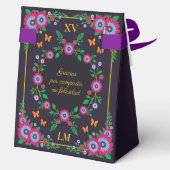 Elegante florale mexikanische Folklorefestival Qui Geschenkschachtel (Rückseite)