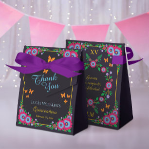 Elegante florale mexikanische Folklorefestival Qui Geschenkschachtel