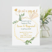 Elegante florale Moderne Chic Engagement Party Einladung (Stehend Vorderseite)