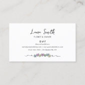 Elegante florale Moderne Hand gezeichnet Botanisch Visitenkarte (Rückseite)