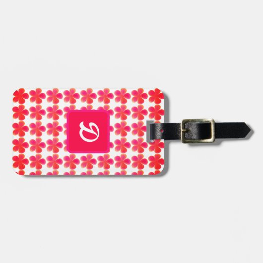 elegante florale moderne Monografie Gepäckanhänger (Vorderseite horizontal)