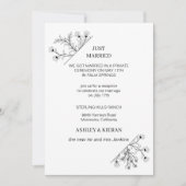 Elegante florale Moderne Schwarz und Weiß Just Mar Einladung (Vorderseite)