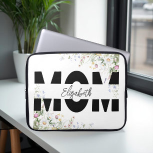 Elegante Florale MOM Personalisierte Laptoptasche Laptopschutzhülle