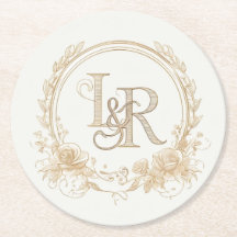 Elegante Florale Monogramm-“L & R”-Papierset für U