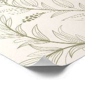 Elegante florale Moss Green Begrüßung Poster (Ecke)