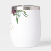Elegante florale Mutter der Braut Wine Tumbler (Rückseite)