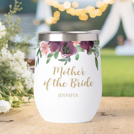 Elegante florale Mutter der Braut Wine Tumbler