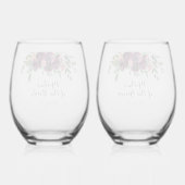 Elegante florale Mutter des Brautgartens Weinglas Ohne Stiel (Rückseite)