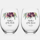 Elegante florale Mutter des Brautgartens Weinglas Ohne Stiel