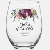 Elegante florale Mutter des Brautgartens Weinglas Ohne Stiel