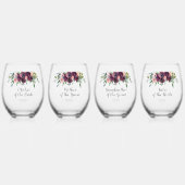 Elegante florale Mutter des Brautgartens Weinglas Ohne Stiel (Vorderseite)