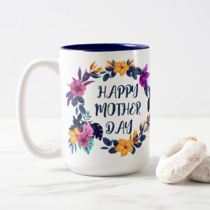 Elegante Florale Muttertags Tasse mit individuelle