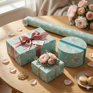 Elegante Florale Muttertagsfeier Geschenkpapier