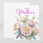 Elegante florale Muttertagskarte Einladung (Vorne/Hinten)