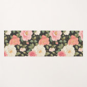 Elegante florale Noir Blütenpastellfarben Rosa Elf Yogamatte (Vorderseite (Horizontal))