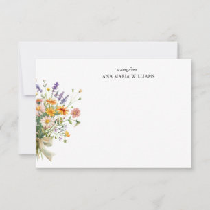 Elegante Florale Notizkarte Mitteilungskarte