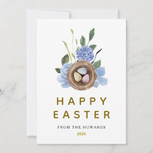 Elegante Florale Oster-Eier   Frohe Ostern 1 Foto Feiertagskarte