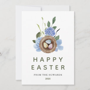 Elegante Florale Oster-Eier Frohe Ostern 1 Foto Feiertagskarte