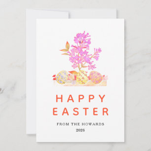 Elegante Florale Oster-Eier   Frohe Ostern 1 Foto Feiertagskarte