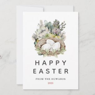 Elegante Florale Oster-Eier Frohe Ostern 1 Foto Feiertagskarte