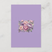 Elegante florale Pastellfarben Hochzeiten Begleitkarte (Rückseite)
